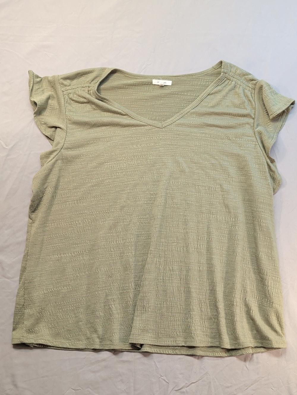Maurices Light Sage V-Neck Short Sleeve Top